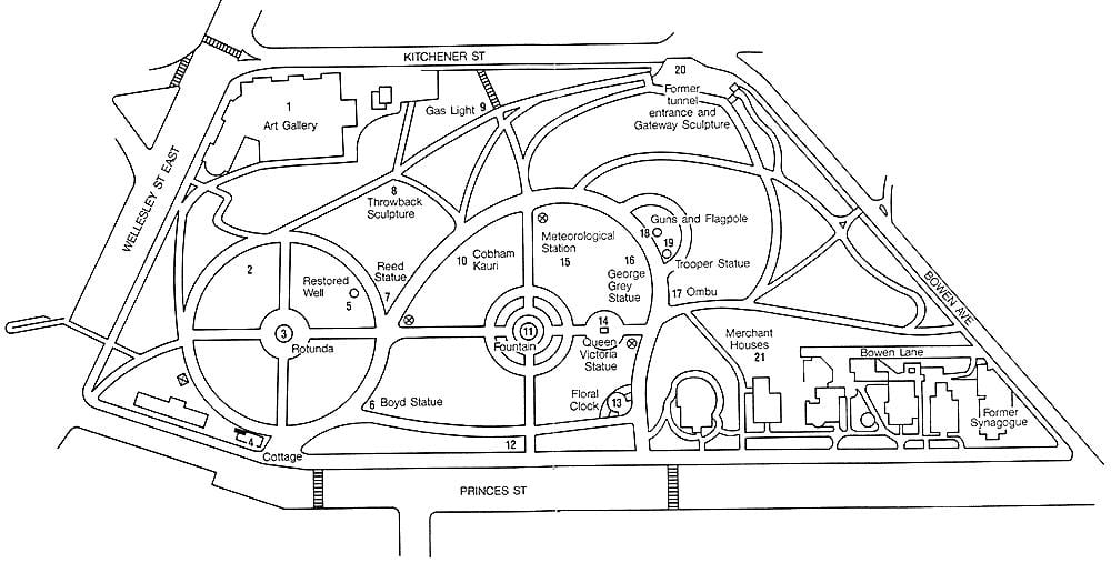 mapa ng Albert park Auckland