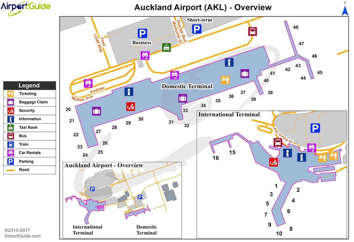 Auckland airport car park mapa