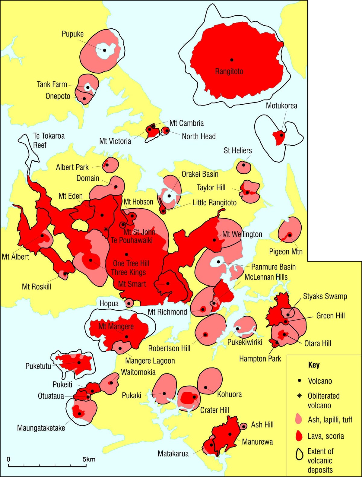 Auckland bulkan mapa