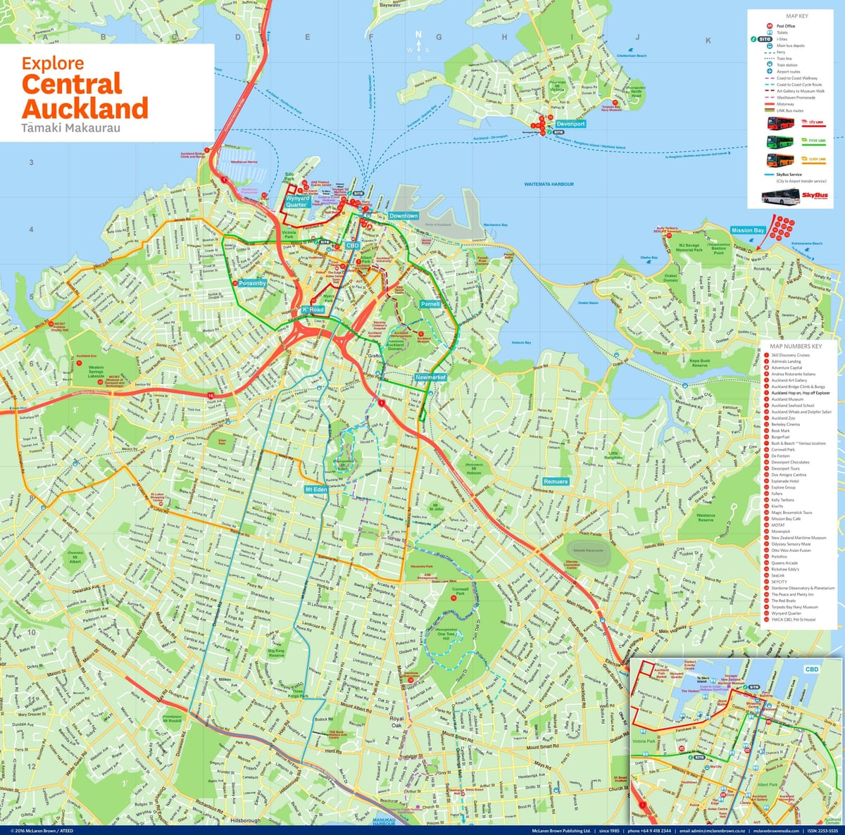 mapa ng Auckland cbd