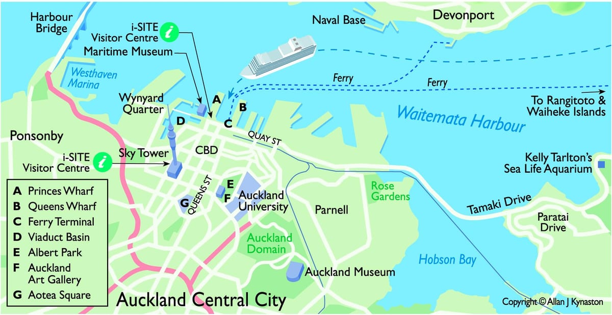 Auckland cruise ship terminal mapa