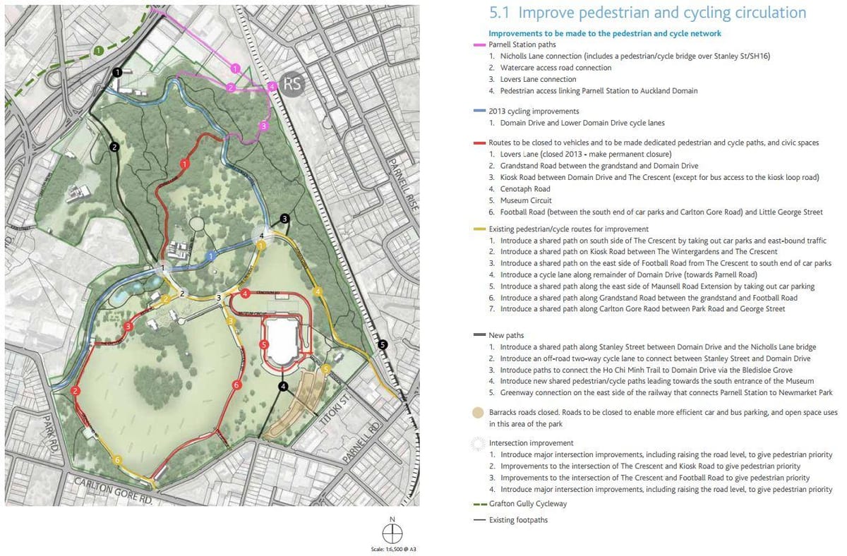 mapa ng Auckland domain