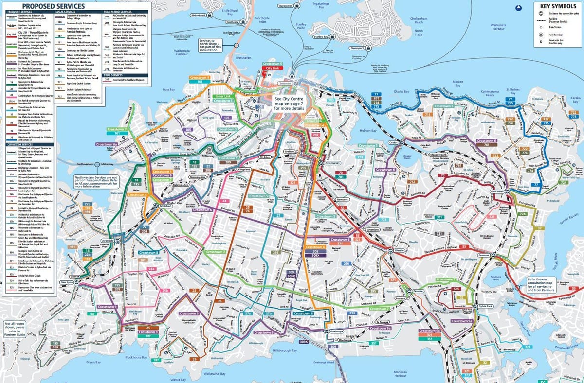 Auckland pampublikong sasakyan mapa