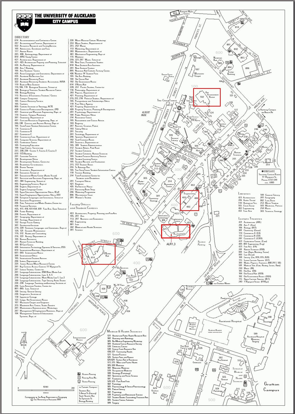 university of Auckland mapa