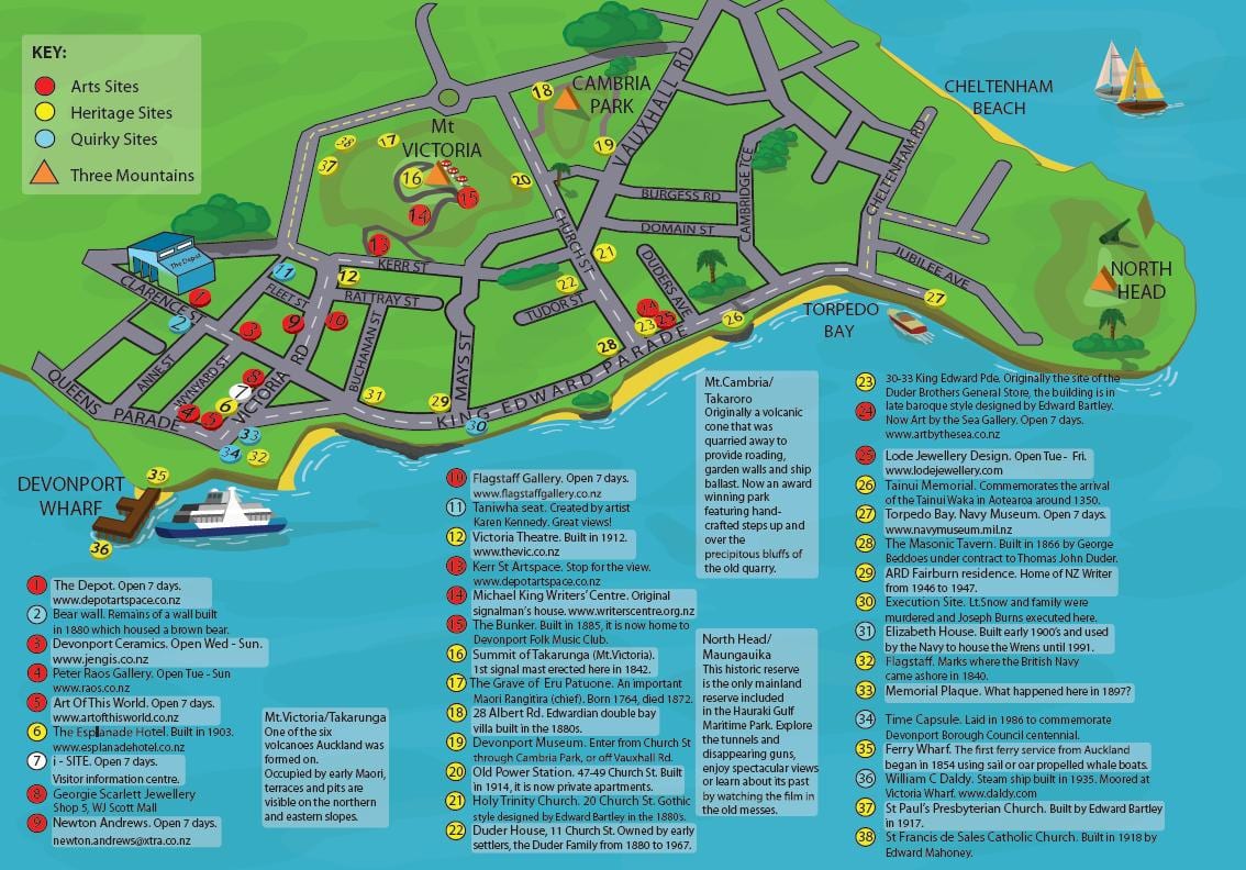 mapa ng Devonport Auckland