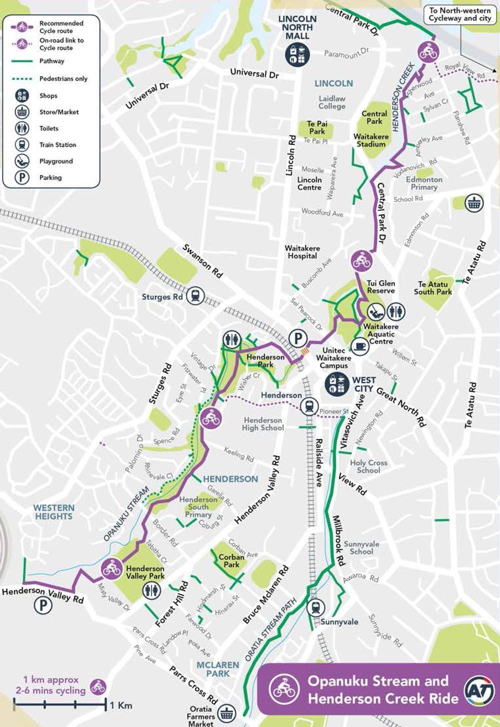 mapa ng Henderson Auckland