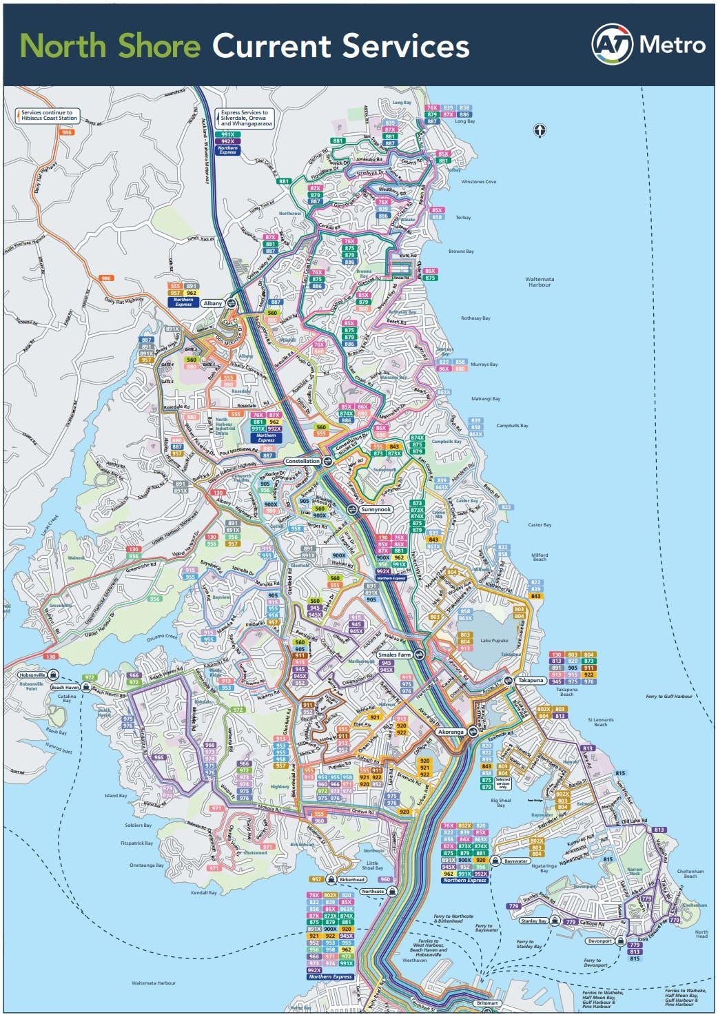 mapa ng north shore Auckland