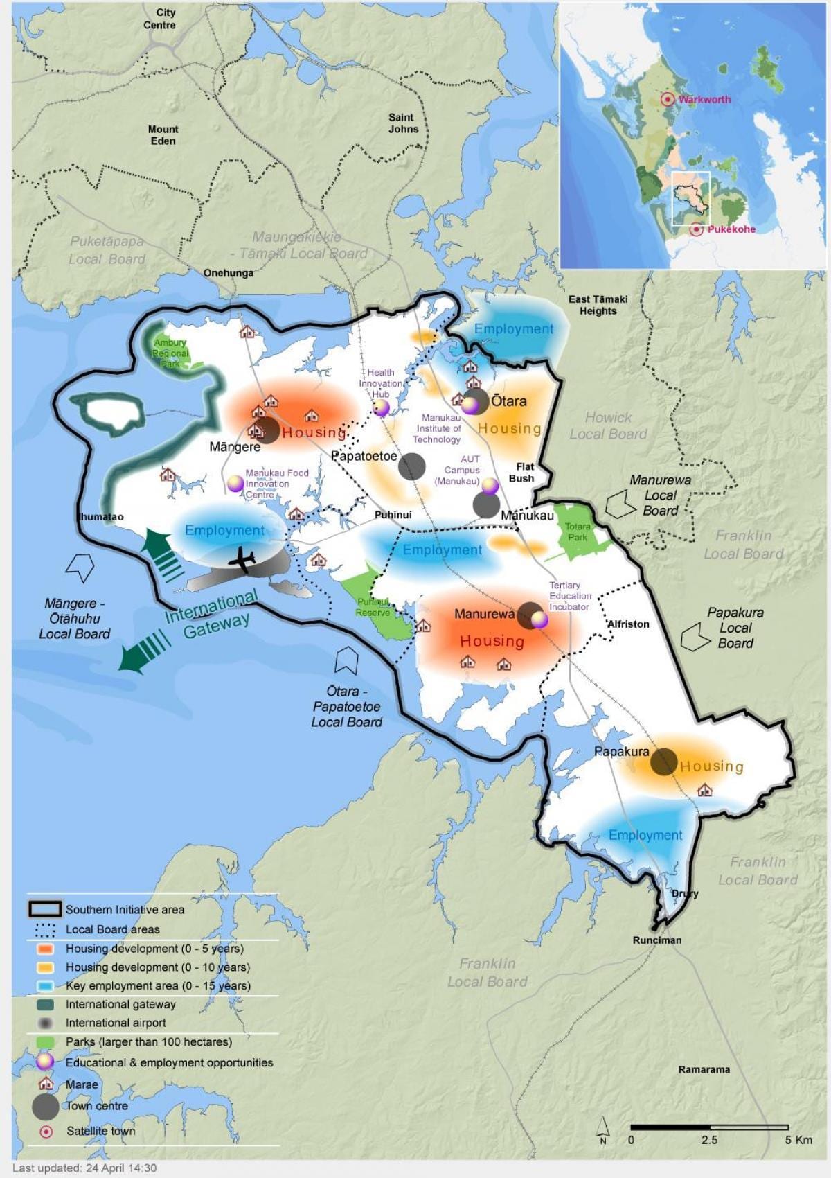 mapa ng timog Auckland