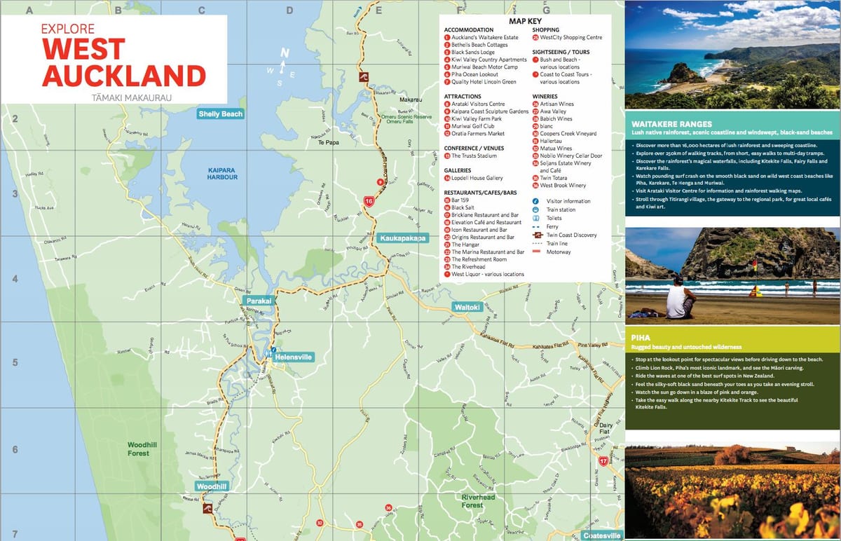 mapa ng west Auckland