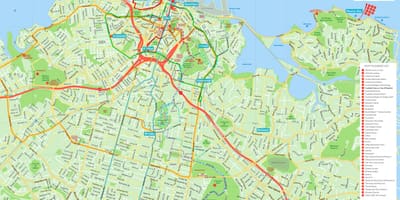 Auckland mapa New Zealand