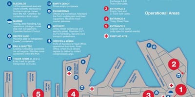 Port ng Auckland mapa