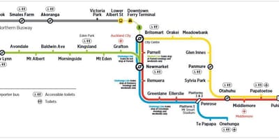 Auckland tren network mapa